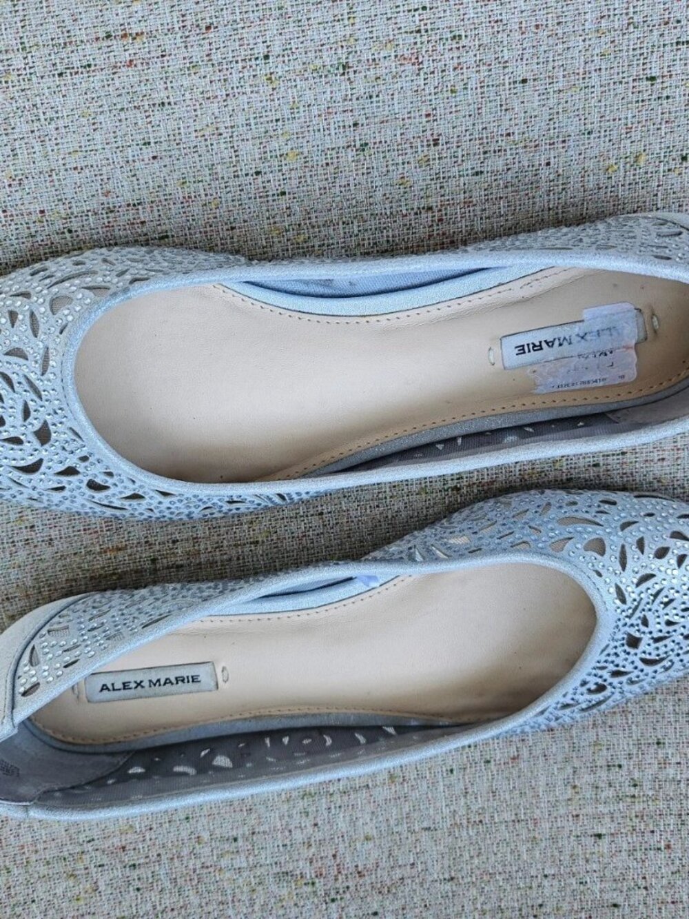 Alex Marie Women Sandal Altana Metallic Laser-Cut Rhinestone Flats Shoe Size 7.5 - Picture 4 of 10